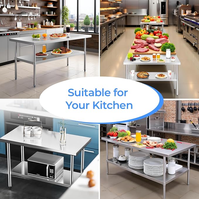 NUUK Stainless Steel Worktable 24" x 48" Kitchen Food Prep Grill Work Table - Image 6