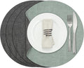 Myir JUN Round Placemats Dual Sided, Faux Leather Place Mats Set of 4 Indoor by MyirJUN