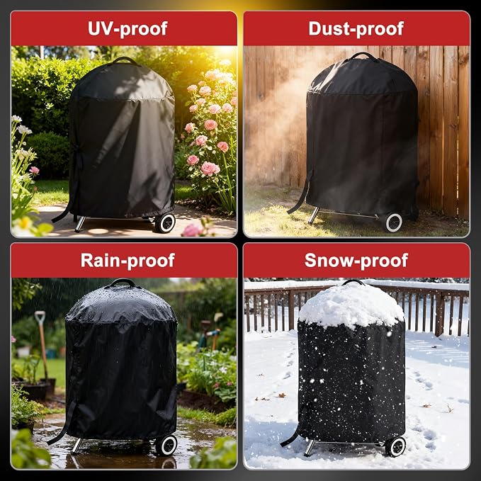 LBTING Grill Cover, 26-inch Heavy Duty 300D Oxford Waterproof Windproof UV - Image 6