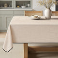 MIULEE Ivory-Black Linen Polyester Tablecloth 60x84 Inch Spring Rectangle Table by MIULEE