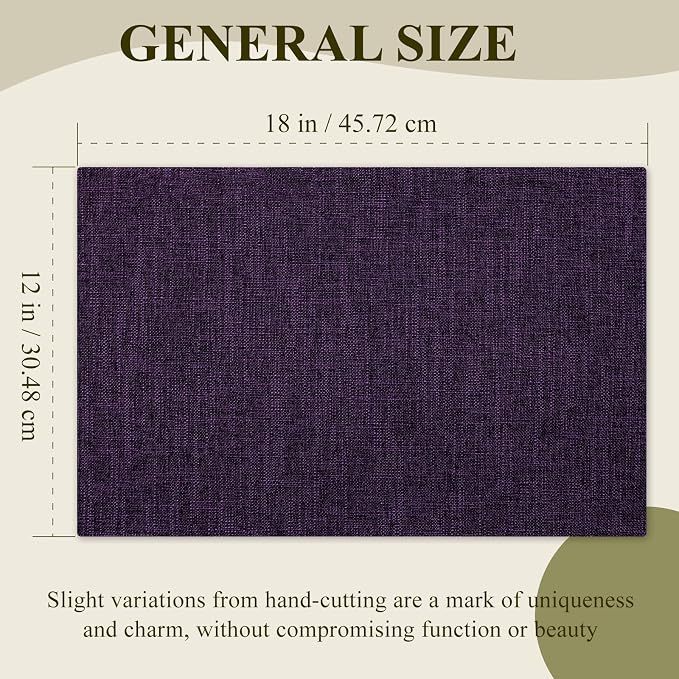 KXN Placemats Set of 6, Dual-Layer Thickened Faux Linen Table Mats, Heat - Image 6