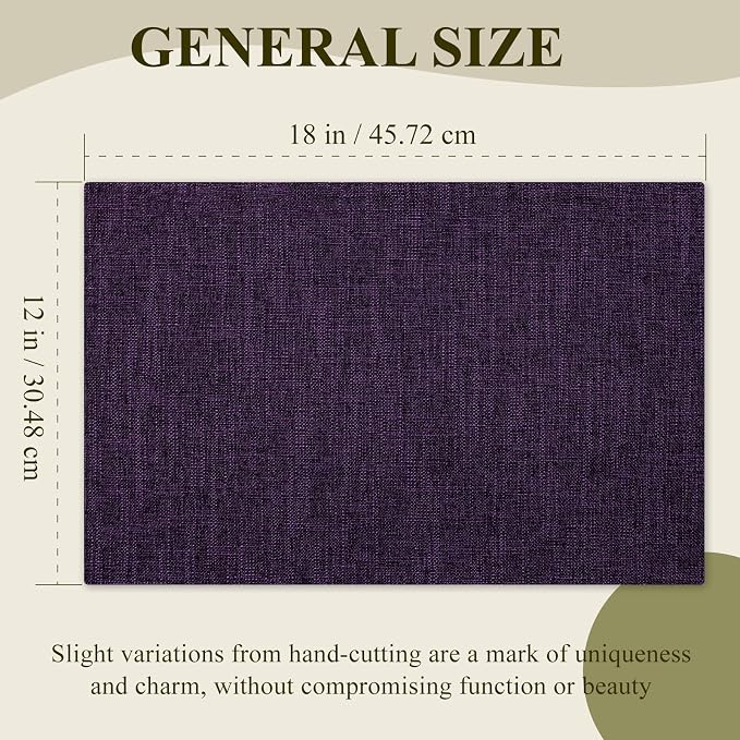 KXN Placemats Set of 8, Dual-Layer Thickened Faux Linen Table Mats, Heat - Image 6