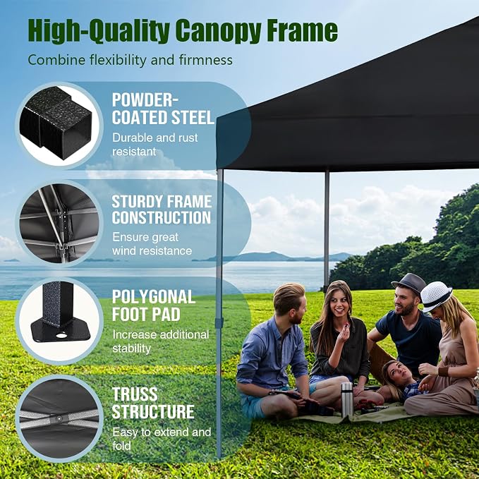 Eurmax USA NOMATTER ONE-Person Open&Close 10x10ft Pop Up Canopy Tent，Portable - Image 4