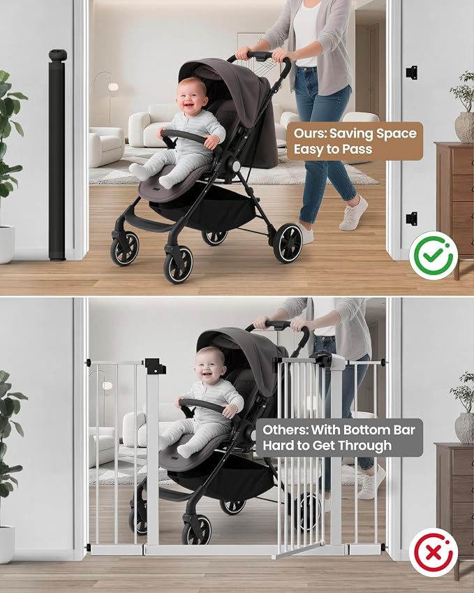 120" Wide Retractable Baby Gate, Secure Closure Extra Wide Baby Gate - Image 5