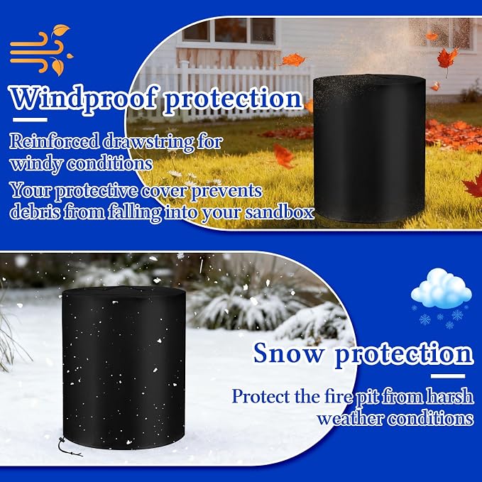 Fire Pit Cover for Ninja Fireside360, 600D Round Oxford Water-Resistant Dust - Image 6