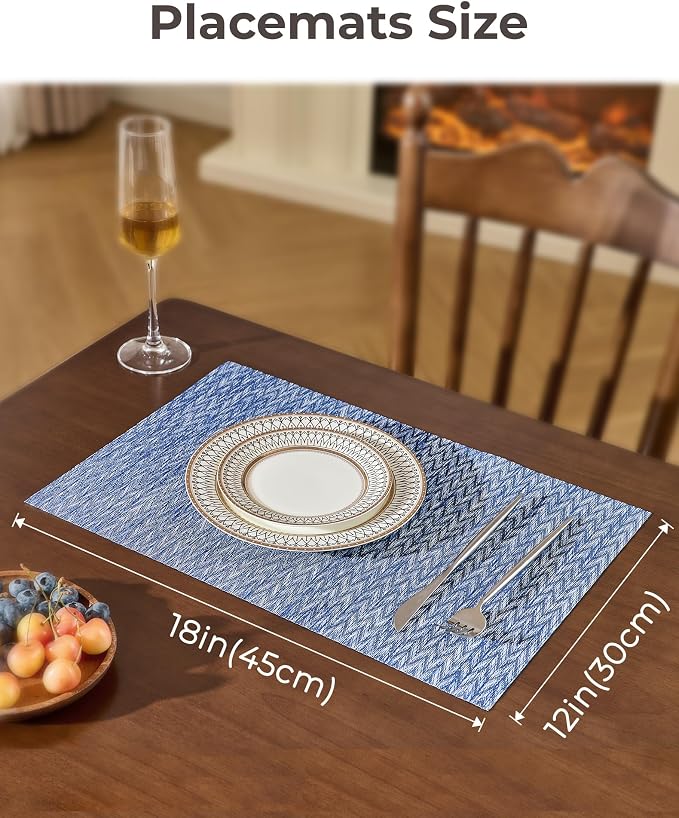 Leetaltree Blue Placemats Set of 8 - Image 4