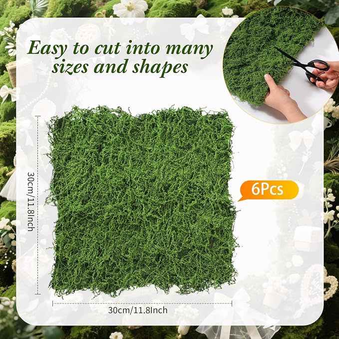 Zeyune 6 Pcs Fake Moss Table Runner - Image 2