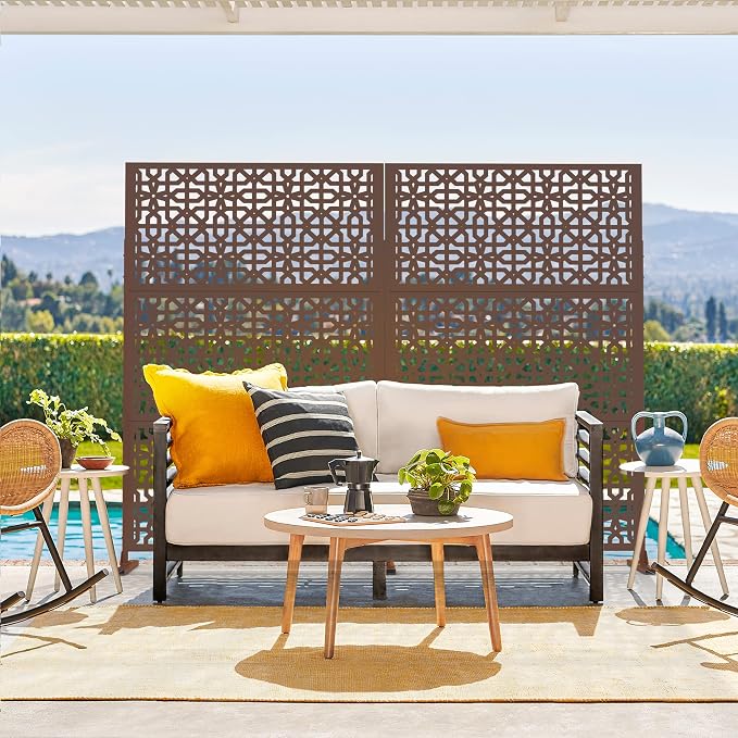 Elevens Outdoor Decor Privacy Fence Screen Metal Fence Panels, Decorative - Image 4