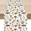 Mushroom Table Runner, Rustic Farmhouse Forest Plants Retro Botanical Country by Unknown