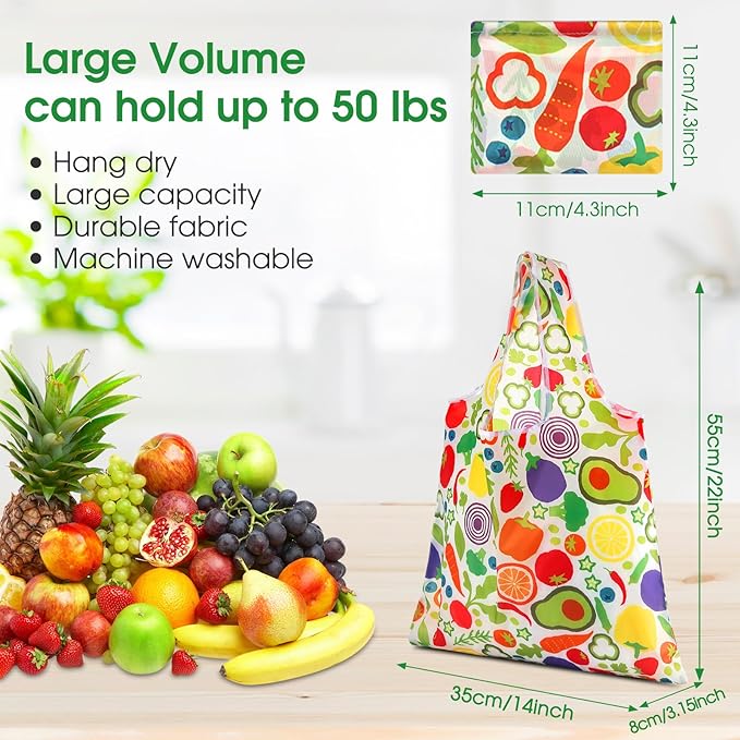 Eccliy 24 Pieces Reusable Grocery Bags Polyester Shopping Bags - Image 2