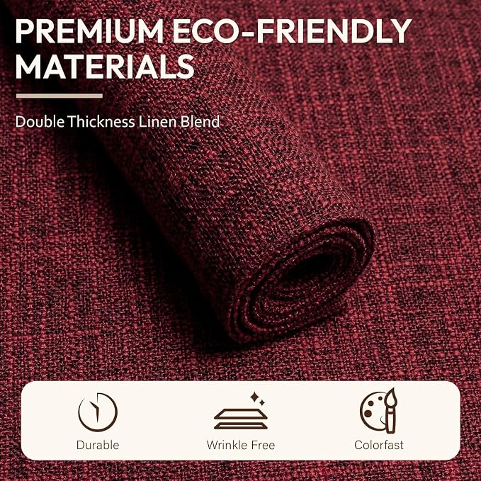 Blue Forest Placemats Set of 8, Dual-Layered Thickened Faux Linen Cloth Place - Image 2