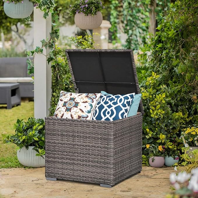 Super Patio Outdoor Patio Storage Box Waterproof, Wicker Storage Bin Deck Box - Image 3