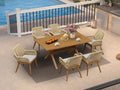PURPLE LEAF 7 Pieces Outdoor Dining Set All-Weather PE Rattan Outdoor Patio by PURPLELEAF