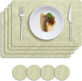 MOSAYT Faux Leather Placemats Set of 4, Heat Resistant Vinyl Place Mats by MOSAYT