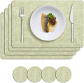 MOSAYT Faux Leather Placemats Set of 6, Heat Resistant Vinyl Place Mats by MOSAYT