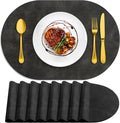 ADRIMER Placemats, Heat Resistant Oval Placemats Set of 8 Washable 12 x 17 Inch by Adrimersdreamistobeanindispensablecompanioninyourlife