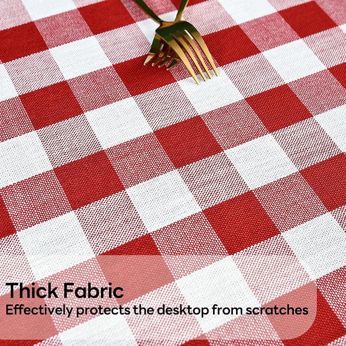 Gingham Tablecloth Rectangle Table Cloth Heavy Duty Cotton Checkered Table Cover - Image 2