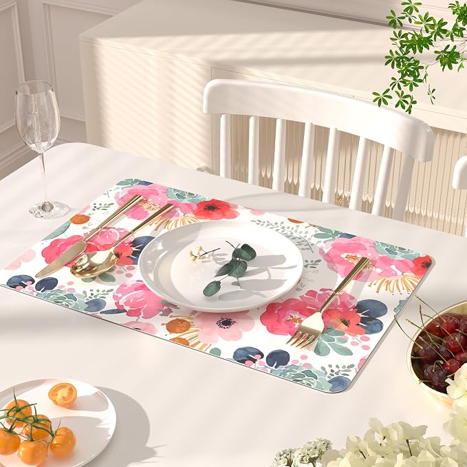 QIYI Placemats Set of 6, 12x18 Inch Faux Leather Place Mats - Image 2