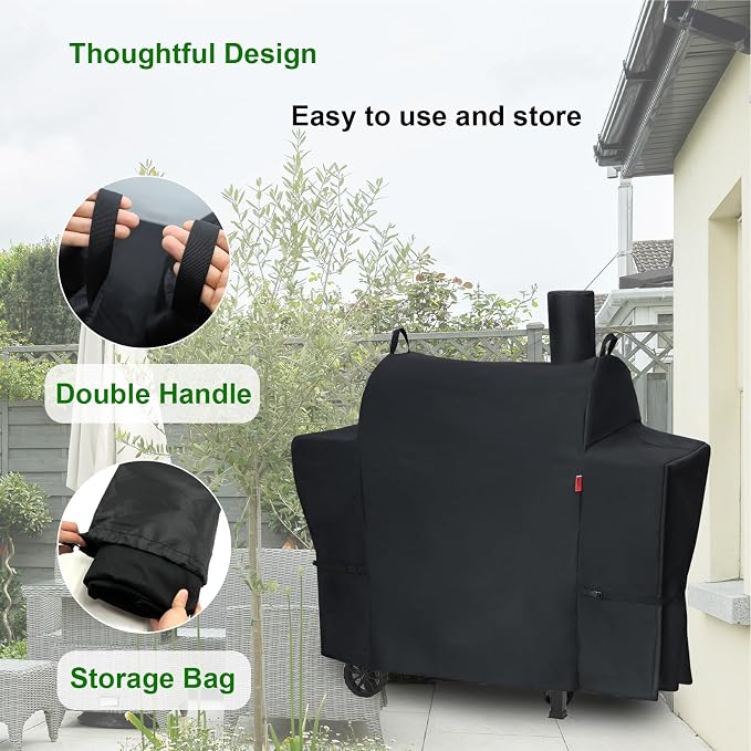 Outdoor Grill Cover for Royal Gourmet CC1830T 30" Barrel Charcoal Grill - Image 5