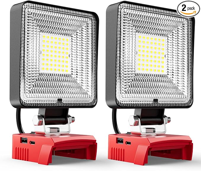 LIVOWALNY 2PCS 30W Cordless LED Work Light Compatible by LIVOWALNY
