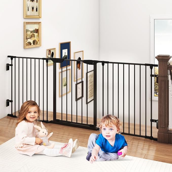 AUXSOUL 74" Wide Baby Gate Metal Safety Playpen - Image 2