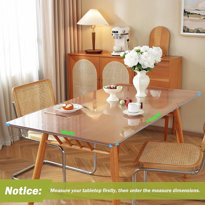 Frosted Clear Table Protector 44 x 84 Inch, 1.5mm Thick Plastic Table Cover - Image 3