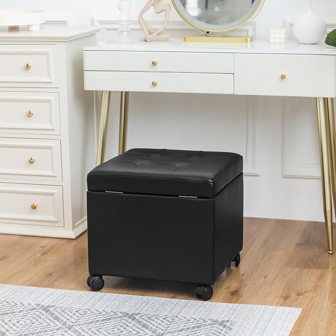 Homebeez Leather Storage Ottoman - Image 2