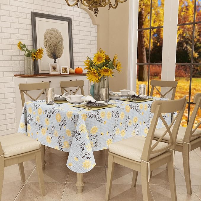 misaya Rectangle Waterproof Vinyl Table Cloth, Wipeable Tablecloth - Image 6