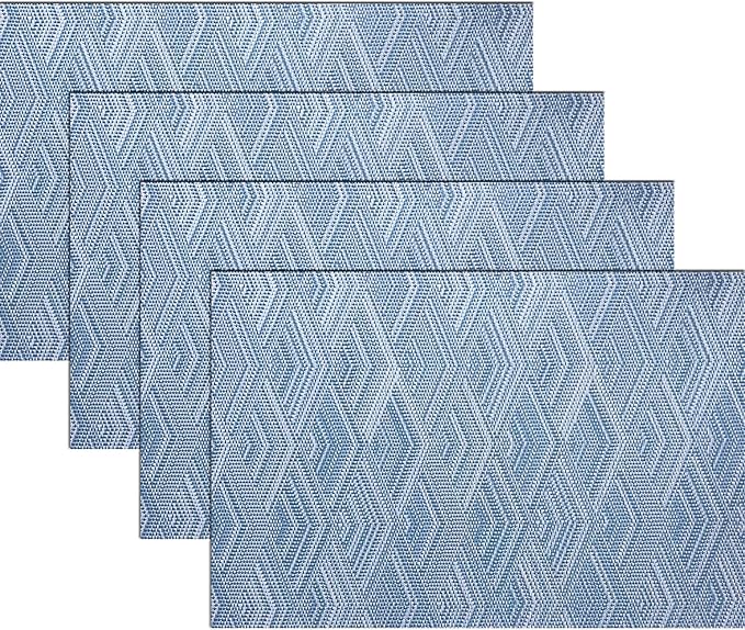 Druable Placemats Set of 4, Plastic Heat-Resistant Non-Slip Vinyl Place Mats by PandaPalm