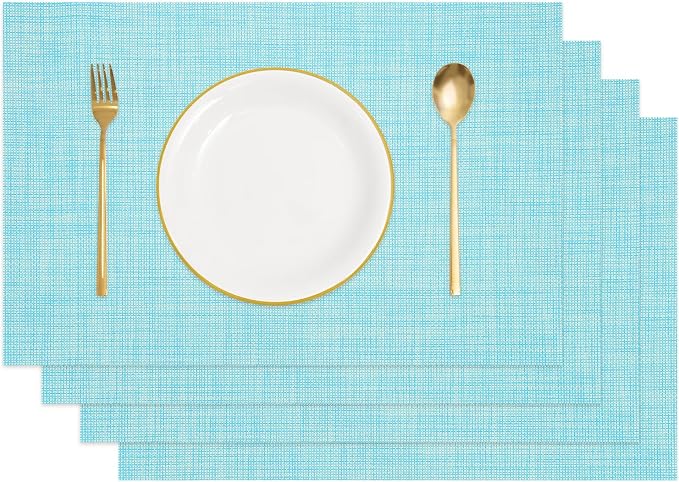 uxcell Faux Linen Placemats, 12x18 Inch Heat Resistant Place Mats Machine by uxcell