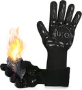 BBQ Grill Gloves, 1472°F Heat Resistant Barbecue Gloves Oven Mitts, Silicone by UTOI