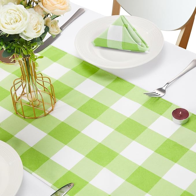 Fabric Checkered Table Runner 12 Pack Waterproof Gingham Table Runner 14W x - Image 5