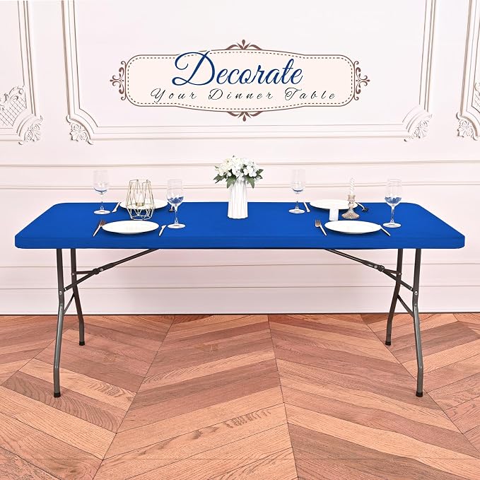 10 Pack Stretch Fabric Table Top Cap Cover, fits 6Ft Tables, Spandex Table - Image 5