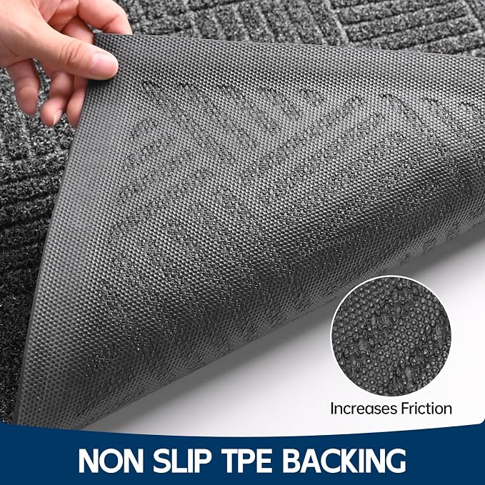 Front Door Mat Outside Entrance, Trap Dirt Outdoor Doormat Low Profile - Image 4