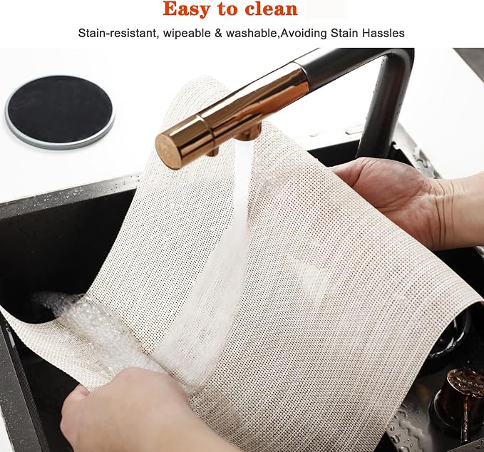Placemats Set of 8, Heat and Stain Resistant Indoor/Outdoor Place mats - Image 5