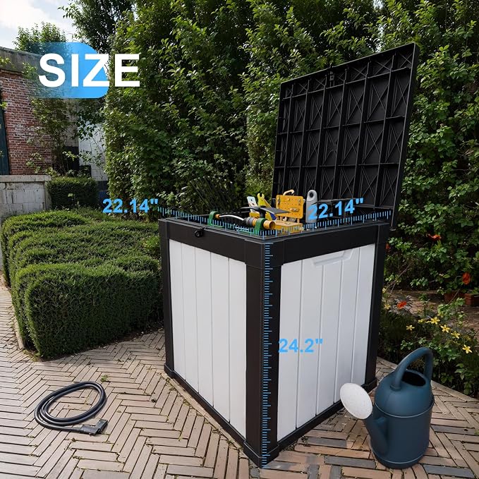 50 GallonOutdoor Storage Box, Resin Deck Boxes Waterproof, IndoorOutdoor Bin - Image 3