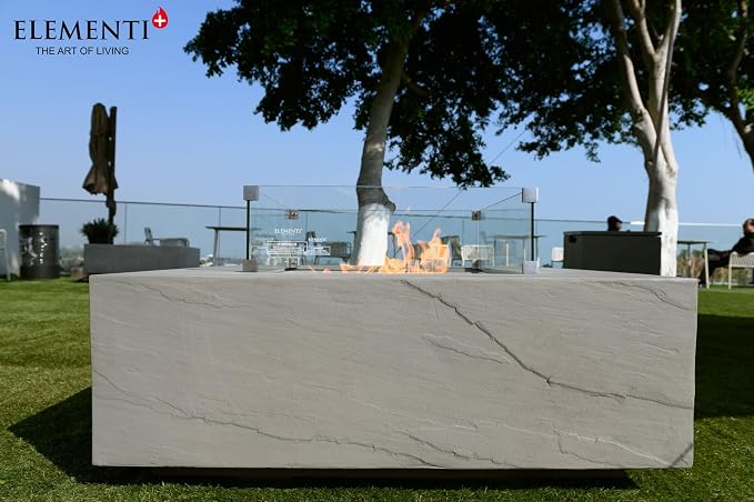 Elementi+ | Bundle Capertee Gas Fire Pit Cast Concrete 40" Square Fire Table - Image 3