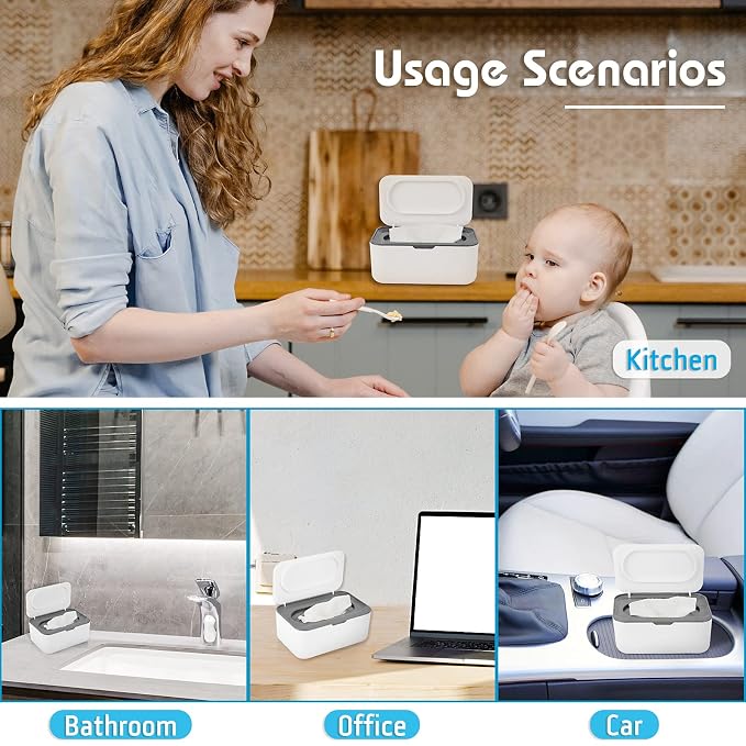 2 Pack Baby Wipes Dispenser, Wipes Case Baby Wipe Holder Keeps Wipes Fresh - Image 5