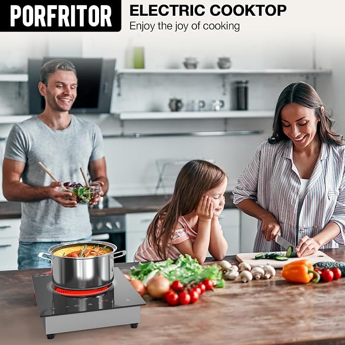 single burner Electric Cooktop, 110V 1800W Electric Stove Top - Image 2