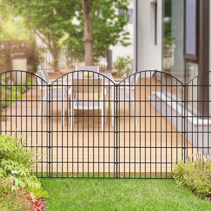 Metal Garden Fence 48in x 20.3ft, 8 Panels + 9 Stakes Dog Fence Border Fence - Image 2