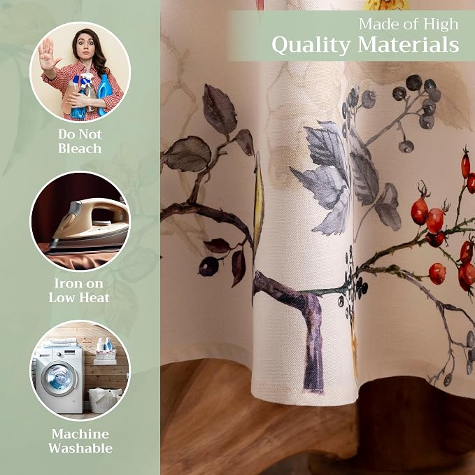 Maison d' Hermine Table Cloth Round Table 100% Cotton 69 Inches Fall Tablecloth - Image 3