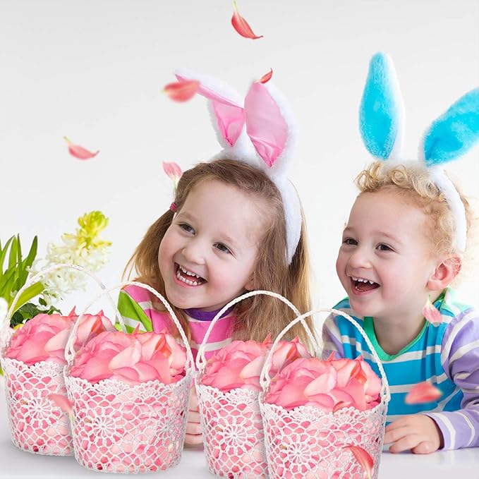 WILLBOND 4pcs White Flower Girl Basket - Image 2