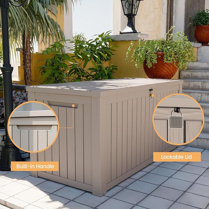 Zapdos Outdoor Storage Box, 180 Gallon Resin Deck Box Resin Patio Storage Box - Image 3