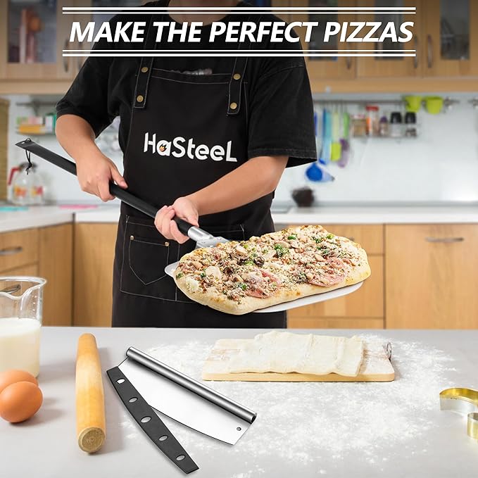 Pizza Peel with Detachable Handle, 12 x 14 in Aluminum, Silver