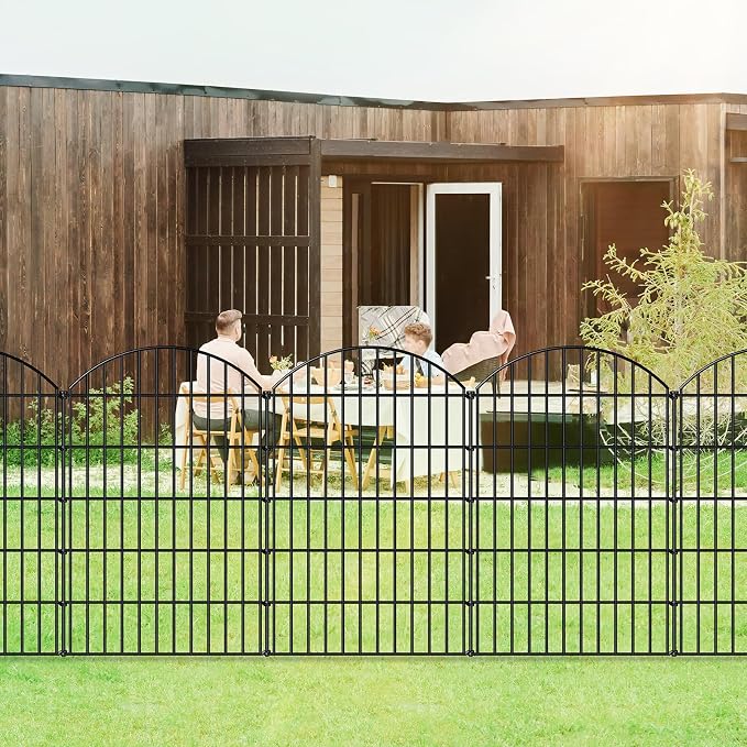 Metal Garden Fence 42in x 18.7ft, 8 Panels + 9 Stakes Dog Fence Border Fence - Image 6