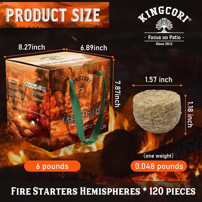 Fire Starters 120pcs Hemispheres Charcoal Starters Squares - Image 3