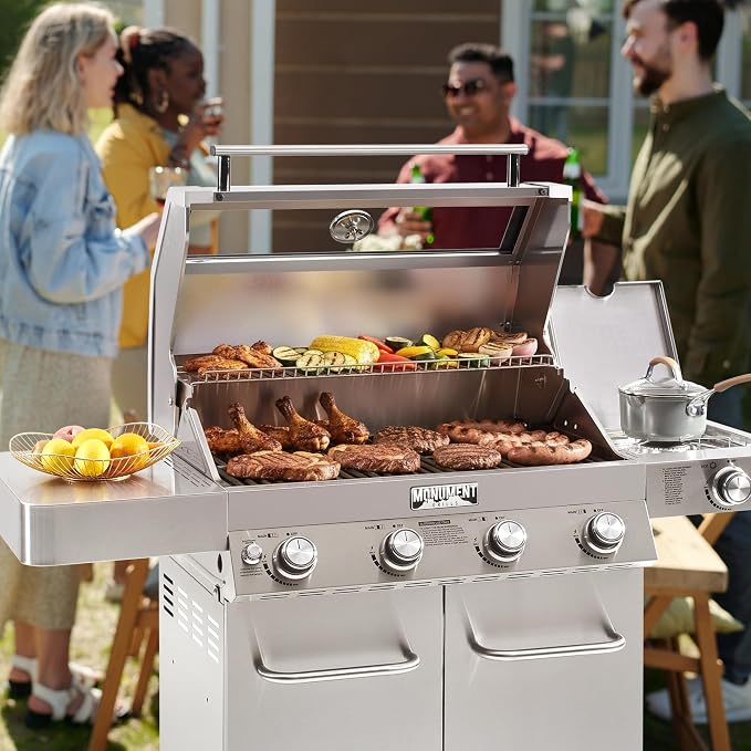 Monument Grills Larger Convertible 4 Burner Natural Gas Grill Stainless Steel - Image 8