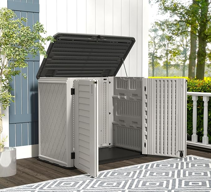 HOMSPARK Storage Shed Weather Resistance, Horizontal Storage Shed - Image 4