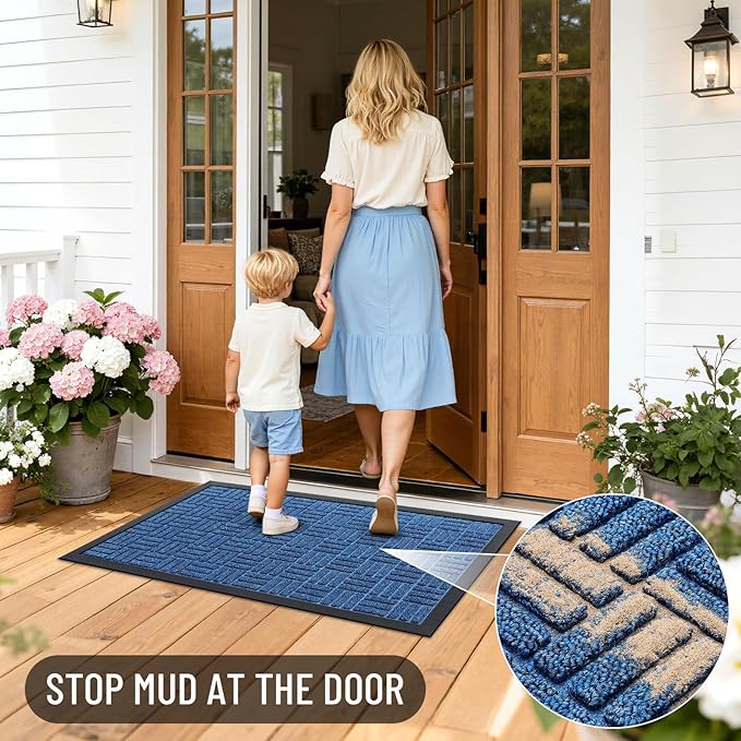 OLANLY Front Door Mat Outside Entrance 71x23, Heavy Duty Sturdy Natural Rubber - Image 6