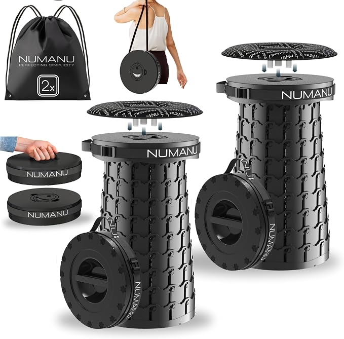 NUMANU 2PACK 2025 Upgraded XXL Collapsible Stool 19.7", 1000lbs Max Weight by NUMANU